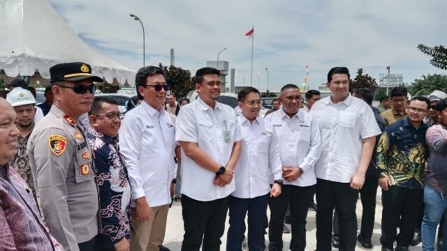 Pengamanan Ketat dan Humanis Polsek Bosar Maligas Sukseskan Kunjungan Kerja Gubernur Sumut di KEK Sei Mangkei. 