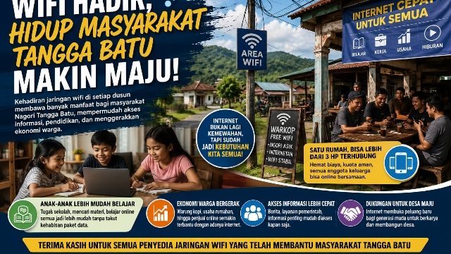 Masyarakat Tangga Batu Rasakan Manfaat Besar Kehadiran Wifi, Anak Sekolah Kini Lebih Mudah Belajar dan Warung Kopi Semakin Hidup