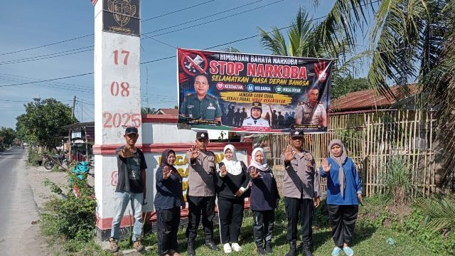 Polsek Bosar Maligas Ikut Gotong Royong Dan Sosialisasi Bahaya Narkoba Di Nagori Boluk 