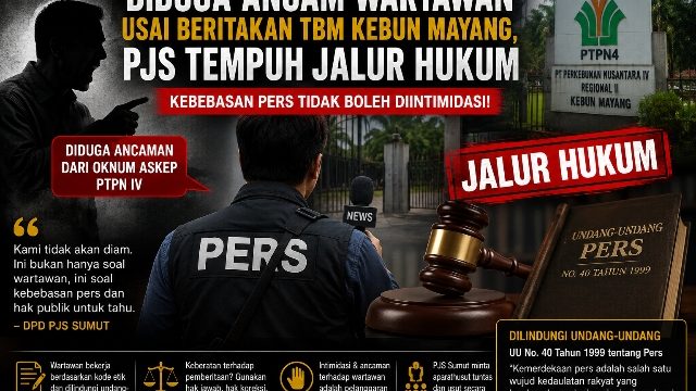 Diduga Ancam Wartawan Usai Berita TBM Terbit, Oknum Askep PTPN IV Dilaporkan ke Polisi: PJS Tegaskan Pers Tak Boleh Dibungkam