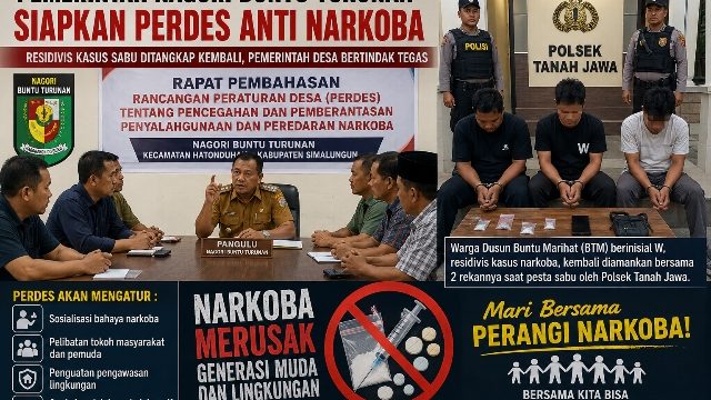 Pemerintah Nagori Buntu Turunan  Siapkan Perdes Anti Narkoba, Menyusul Kembalinya Residivis Kasus Sabu Yang Tertangkap Kembali. 