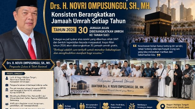 Dr. H. Novri Ompusunggu, SH., MH., Putra Maligas Tongah yang Menebar Berkah : Tahun 2026 Berangkatkan 30 Jamaah Umrah Gratis