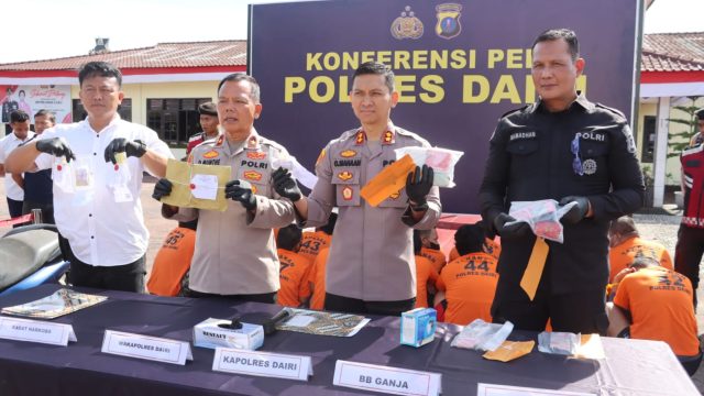 Polres Dairi Sikat 29 Kasus Narkoba, 38 Tersangka Dibekuk dalam Tiga Bulan! Kapolres: Ayo Bersatu Perangi Narkoba