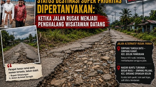 Objek Wisata Danau Toba Sepi, Status Destinasi Super Prioritas Dipertanyakan. Jalan Rusak Menjadi Penghalang Wisatawan Datang