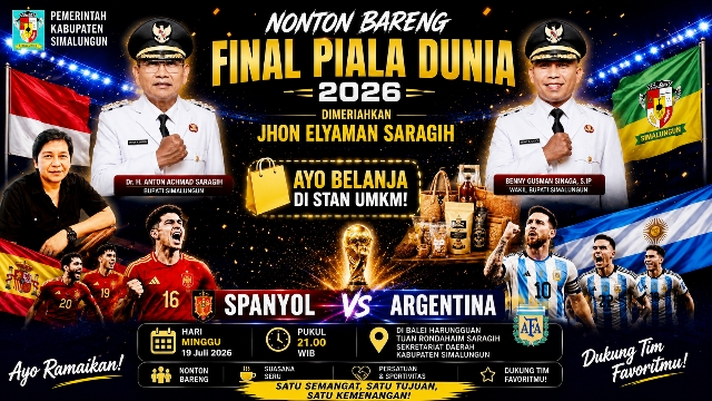 Pemkab Simalungun Gelar Nobar Final Piala Dunia FIFA 2026, Perkuat Kebersamaan dan Dongkrak UMKM Lokal