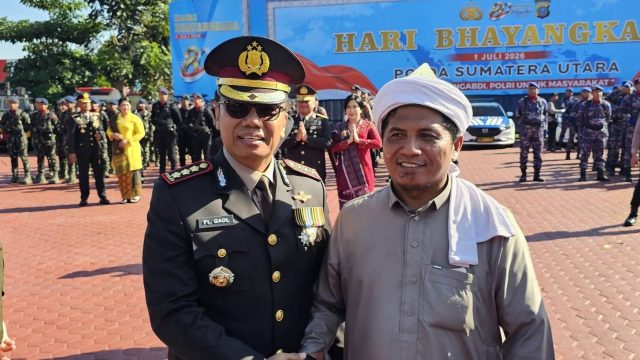 Hadiri Peringatan HUT Bhayangkara ke-80 di Polda Sumut, TGB Apresiasi Pengabdian Polri kepada Masyarakat