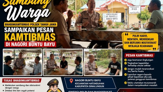 Sambang Warga, Bhabinkamtibmas Polsek Tanah Jawa Sampaikan Pesan Kamtibmas di Nagori Buntu Bayu