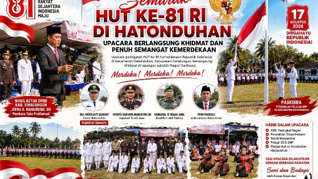Hatonduhan Semarakkan HUT ke-81 RI, Merah Putih Berkibar, Semangat Kemerdekaan Menggelora