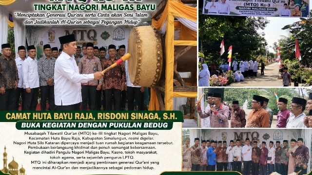 MTQ Ke-III Tingkat Nagori Maligas Bayu Digelar, Camat Risdoni Sinaga Buka Kegiatan dengan Pukulan Bedug