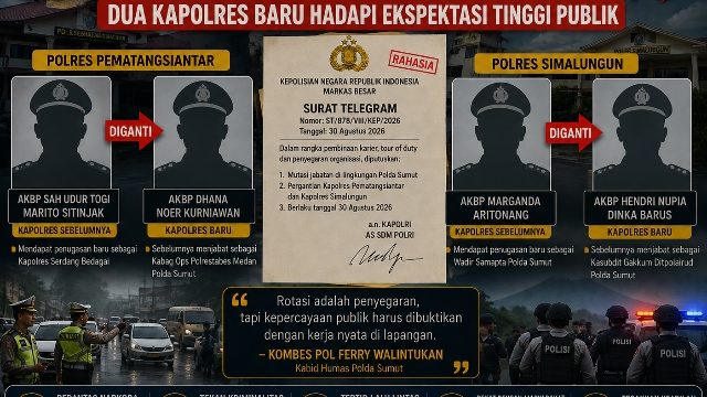 Kapolri Mutasi Kapolres Siantar dan Simalungun, Dua Kapolres Baru Hadapi Ekspektasi Tinggi Publik