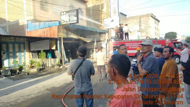 Usai Kebakaran Hebat Hanguskan Dua Ruko, Kapolsek Bandar Huluan Minta Warga Waspadai Bahaya Korsleting