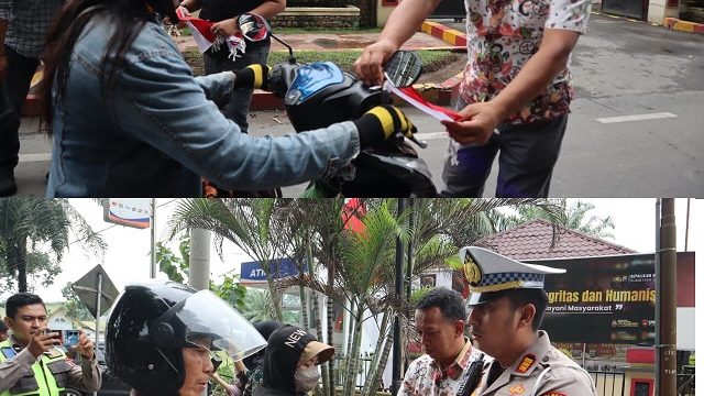 Polres Langkat Bagikan 500 Bendera Merah Putih, Kobarkan Semangat Kemerdekaan di Tengah Masyarakat