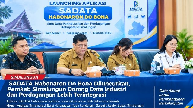 SADATA Habonaron Do Bona Diluncurkan, Pemkab Simalungun Dorong Data Industri dan Perdagangan Lebih Terintegrasi