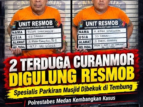 Komplotan Curanmor Spesialis Parkiran Masjid Digulung Timsus JCS-Resmob Polrestabes Medan