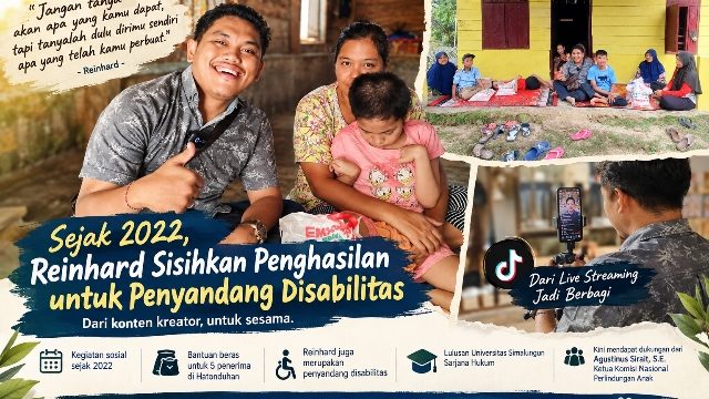 Bukan Sekadar Konten, Reinhard Sisihkan Penghasilan TikTok untuk Penyandang Disabilitas Sejak 2022