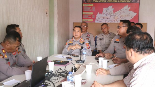 Ikuti Vicon Astamaops Kapolri, Polres Simalungun Perkuat Kesiapsiagaan dan Penegakan Hukum Penanganan Karhutla