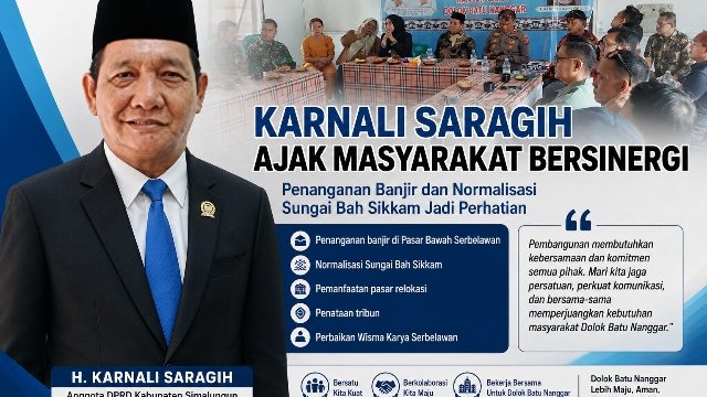 Karnali Saragih Ajak Bersatu, Perjuangkan Solusi Banjir dan Pembangunan Serbelawan