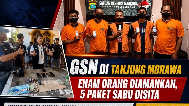 Rumah Bengkel Steling di Tanjung Morawa Digerebek! Enam Orang Diamankan, Lima Paket Sabu Disita