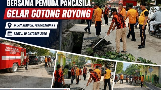 Polsek Bandar Huluan dan Pemuda Pancasila Kompak Gotong Royong, Wujudkan Lingkungan Bersih dan Kondusif
