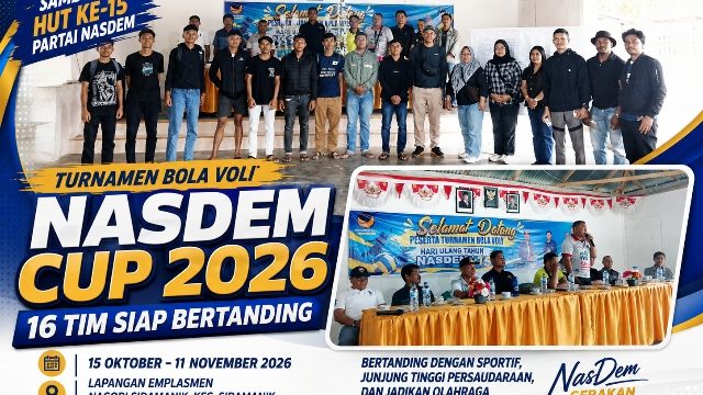 Sambut HUT ke-15 Partai NasDem, NasDem Cup 2026 Hadirkan 16 Tim Voli dari Siantar dan Simalungun, Sportivitas Jadi Taruhan