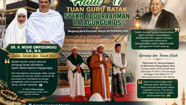 Haul Akbar ke-17 TGB Syekh Abdurrahman Rajagukguk, H. Novri Sampaikan Salam Takzim untuk Keluarga Besar