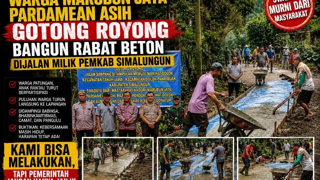 Bosan Menunggu Janji, Warga Marubun Jaya – Pardamean Asih Berswadaya Bangun Jalan Milik Pemkab